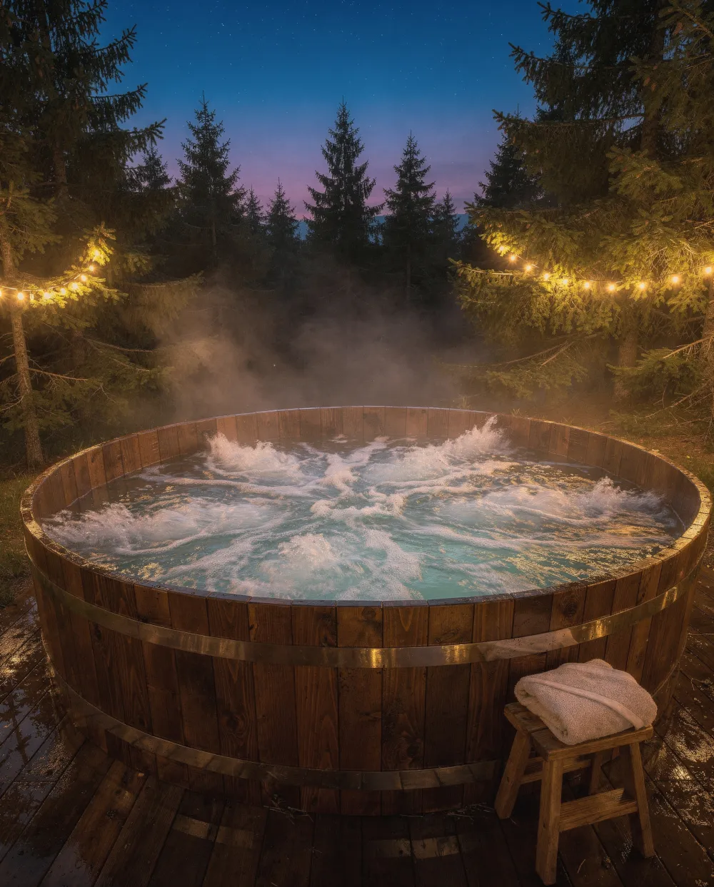 Ciubar cu jacuzzi sub cerul liber, cu stele, Refugiul Rustic Arad